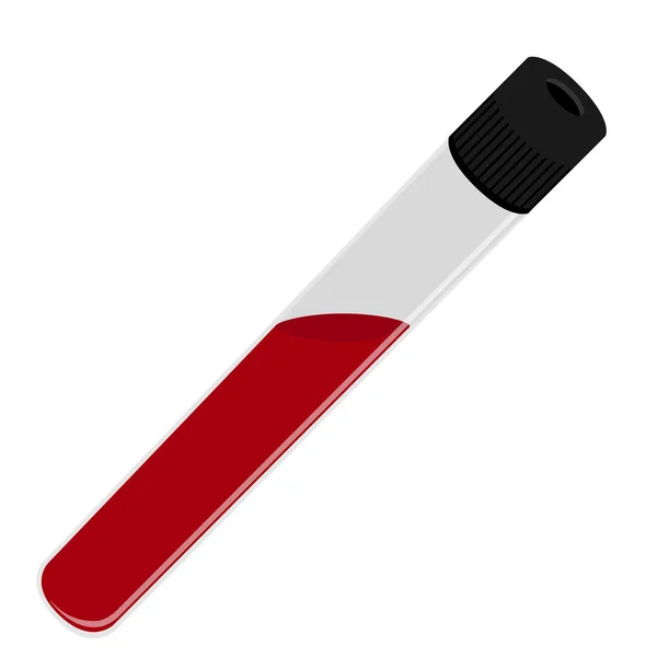 Rastrový Obrázek Trubice Krevního Vzorku Izolovaných Bílém Pozadí — Stock fotografie