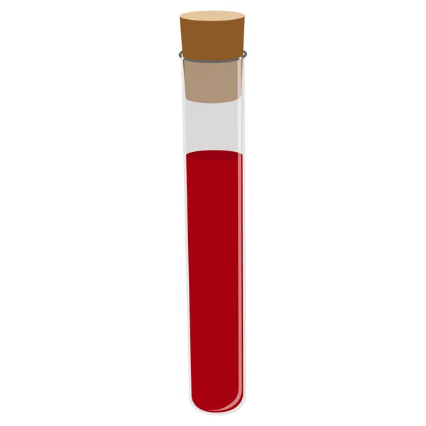 Raster Ilustracja Tube Próbki Krwi Białym Tle — Zdjęcie stockowe