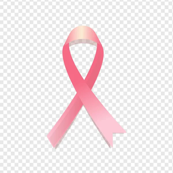 Realistic Pink Ribbon Breast Cancer Awareness Symbol Isolated White Raster — Stock Photo, Image