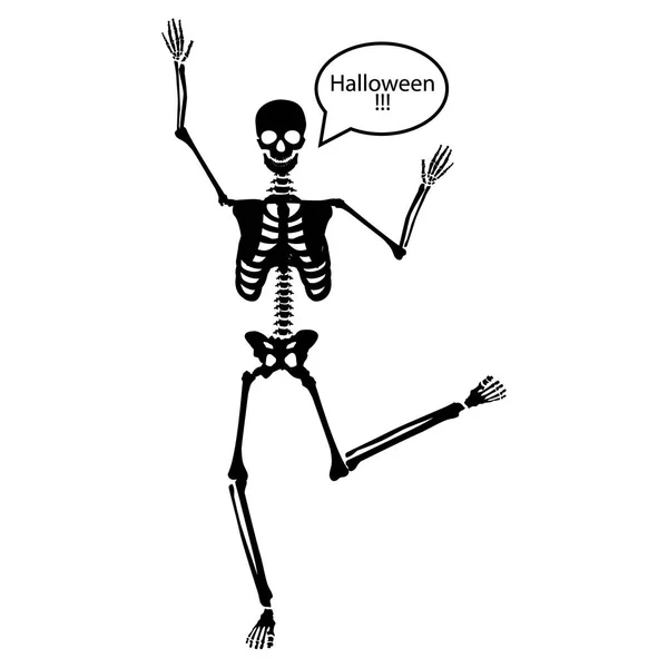 Raster Ilustración Esqueleto Baile Para Halloween Vacaciones Otoño — Foto de Stock