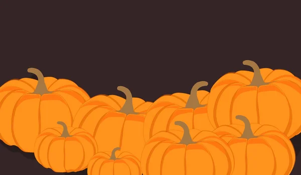Осенние Растровые Оранжевые Тыквы Горизонтальный Шаблон Баннер Дизайн Фермерского Рынка — стоковое фото
