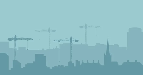 Résumé Industrial Skyline Panoramique Construction Industrielle Silhouette Paysage Illustration Raster — Photo