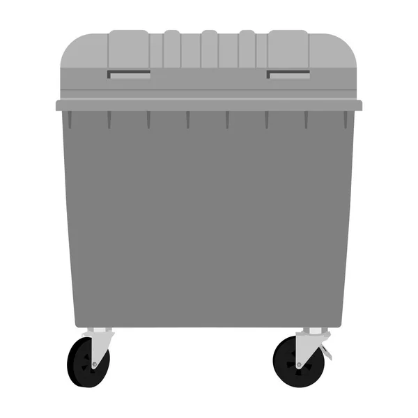 Gray Garbage Container Isolated White Background Raster Illustration Wheeled Dumpster — Stock Photo, Image