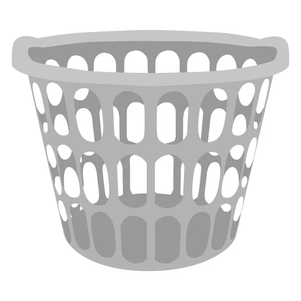 Raster Ilustracja Szary Plastikowy Kosz Prania Kosz Ubrania — Zdjęcie stockowe