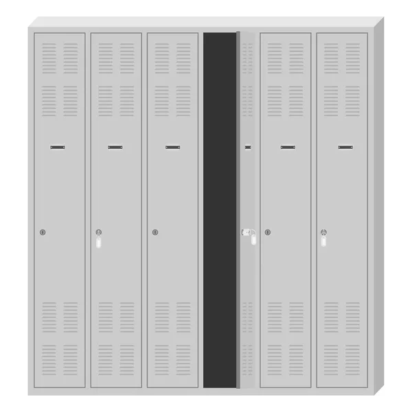 Raster Illustration Set Metal School Sport Lockers Gym Locker Locker — Stock Photo, Image