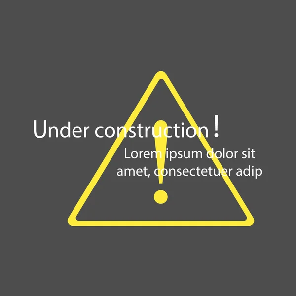 Under construction website page raster illustration. Web, warning banner