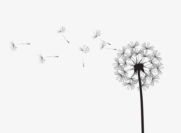 Abstract background of a dandelion for design. The wind blows the seeds of a dandelion. Template for posters, wallpapers, posters. Raster illustration
