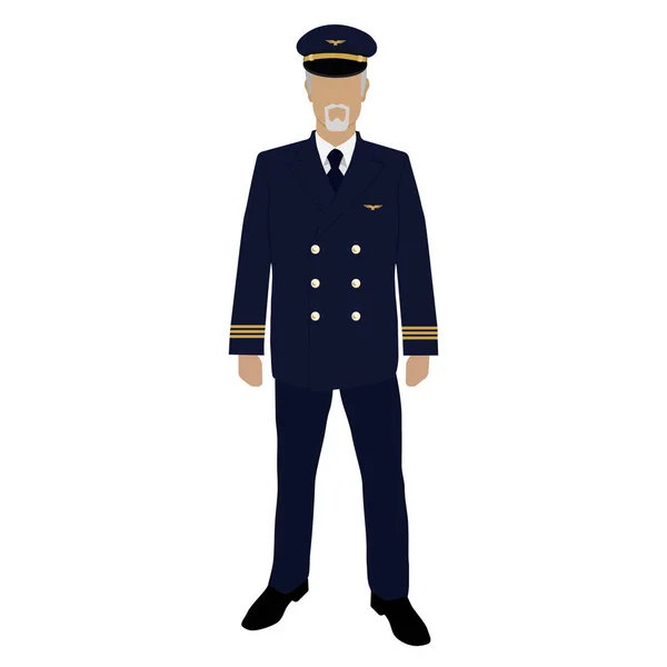 自信を持ってのパイロット 制服姿で自信を持って男性パイロット ラスターの図 航空機の職業パイロット 制服立っている男 キャプテン — ストック写真