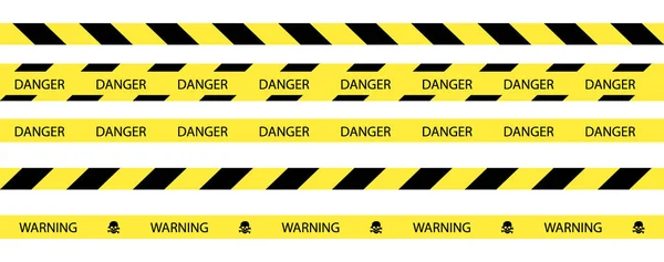 Raster Set Seamless Tapes Restriction Dangerous Zones Yellow Black — Stock Photo, Image