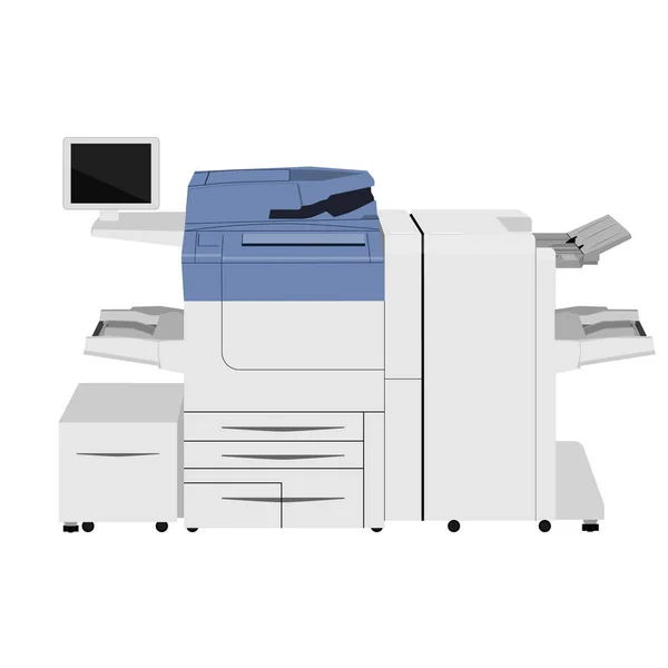Escáner Impresora Multifunción Oficina Papel Fotocopiadora Aislado Sobre Fondo Copiado — Foto de Stock