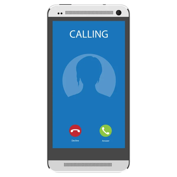 Incoming Call Smartphone Screen Flat Design Raster Illustration Calling Service — Stock Photo, Image