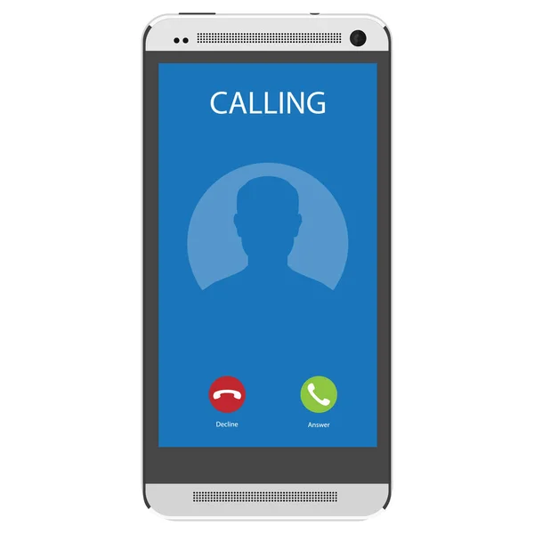 Incoming Call Smartphone Screen Flat Design Raster Illustration Calling Service — Stock Photo, Image