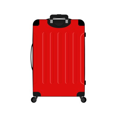 gerçekçi büyük polikarbonat seyahat Plastik Çanta beyaz arka plan üzerinde izole jantlar ile raster Illustration. Sanat Tasarım Gezgin Bagaj. Soyut kavram grafik öğesi