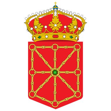 Navarre ya da Navarra Özerk topluluklar, İspanya bayrağı. Arması. raster illüstrasyon.