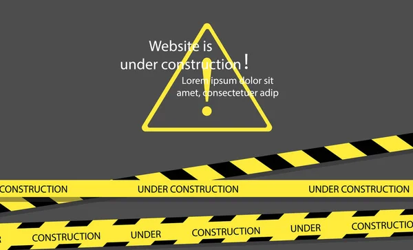 下で黒と黄色の縞模様の境界線のラスター図と建設のウェブサイトのページ ボーダー ストライプ Web 警告バナー — ストック写真