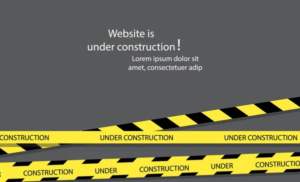 Site Web Construction Avec Illustration Raster Bordures Rayées Noires Jaunes — Photo