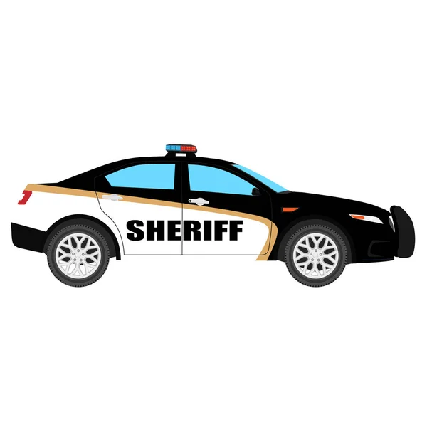 Raster Illustration Polizeiauto Seitenansicht Isoliert Auf Weißem Hintergrund Polizeitransport Sheriffauto — Stockfoto