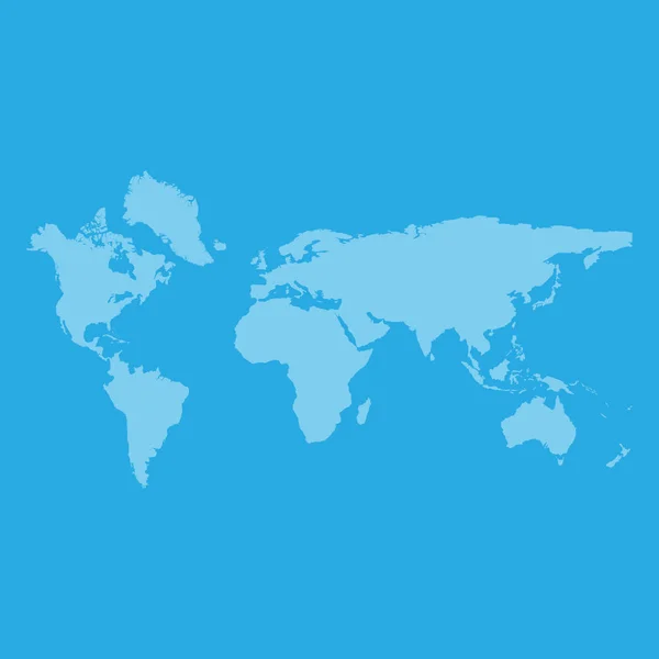 Растер Карте Мира Выделен Синем Фоне Шаблон Плоской Земли Шаблона — стоковое фото