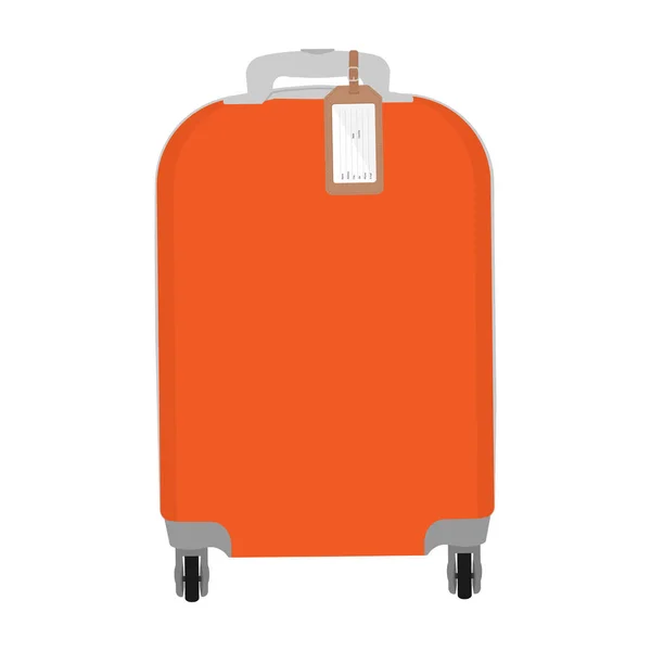 白い背景で隔離の車輪を持つ現実的な大きなポリカーボネート旅行プラスチック スーツケースのラスターのイラスト アート デザイン旅行者の荷物です 抽象的な概念グラフィック要素 — ストック写真