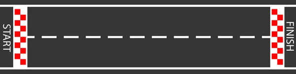 raster illustration of finish line racing background top view.  Start or finish on kart race. Asphalt road.