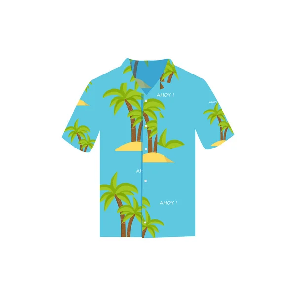 raster illustration Hawaiian aloha shirt. Hawaii shirt aloha beach male cloth. Hawaii shirt adult clothing pattern design and modern flat hawaii shirt textile.