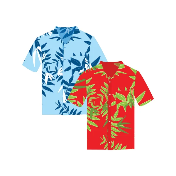 Coppia di camicie hawaiane Aloha. illustrazione raster. Hawaii camicie aloha spiaggia tessuto maschile . — Foto Stock