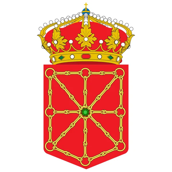 Navarre ya da Navarra Özerk topluluklar, İspanya bayrağı. Arması. raster illüstrasyon.