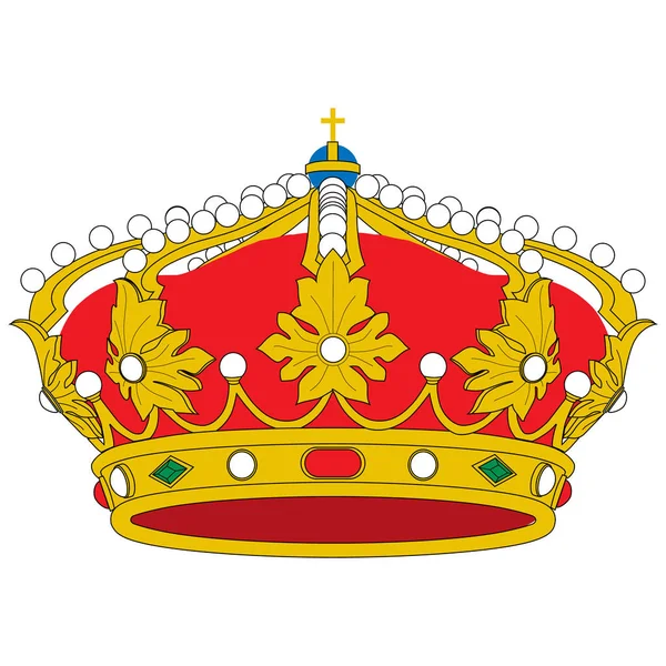 Golden Queen Crown Raster Isolated Medieval Crown King Crown Princess — Stock Photo, Image