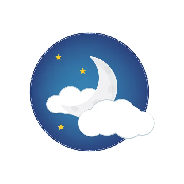 Moonlight nacht vector — Stockvector