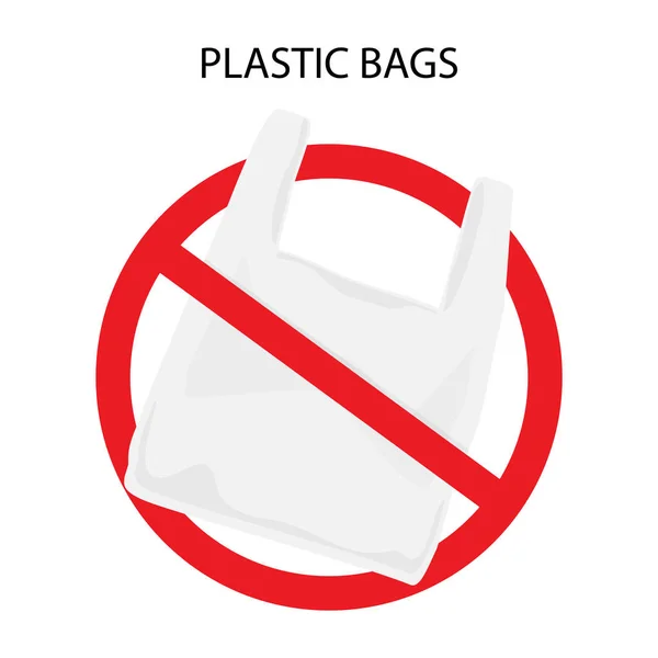 Diga não ao cartaz de sacos de plástico . — Vetor de Stock