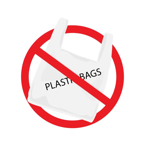 Decir no a las bolsas de plástico cartel . — Vector de stock