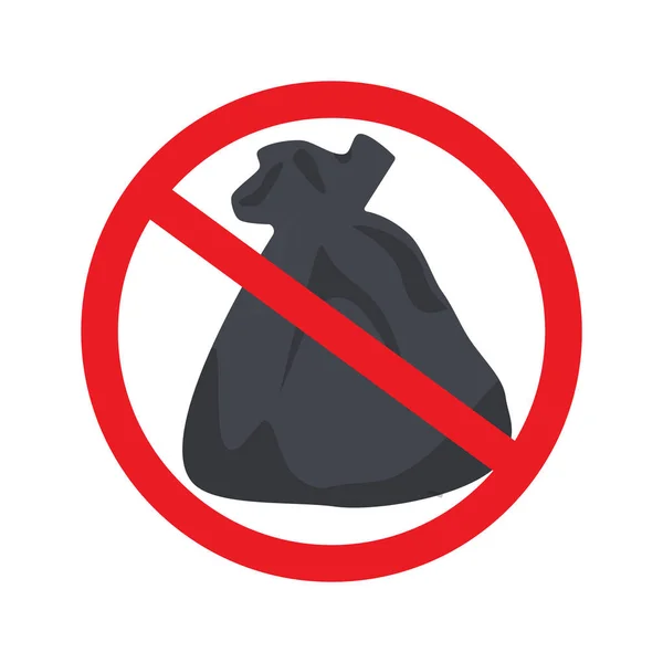 No ensucies. Ningún signo de basura aislado sobre fondo blanco — Vector de stock