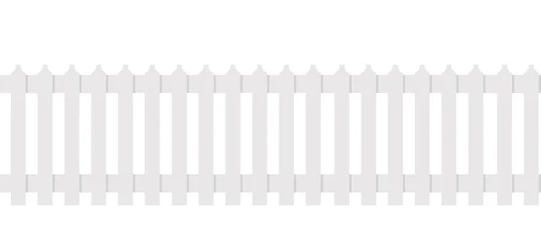 Fehér fa kerítés — Stock Vector