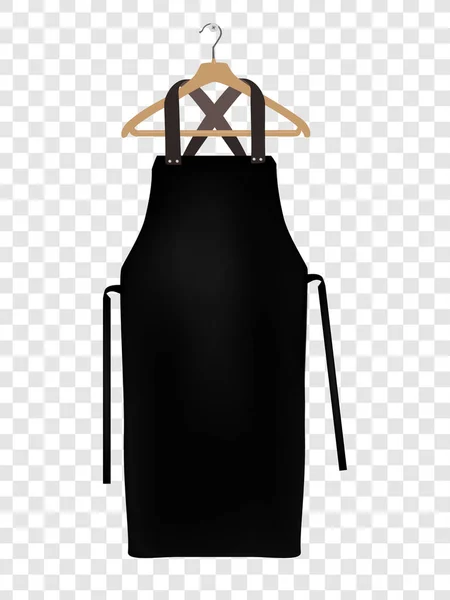 Tablier de cuisine noir. Uniforme de chef pour modèle vectoriel de cuisson . — Image vectorielle