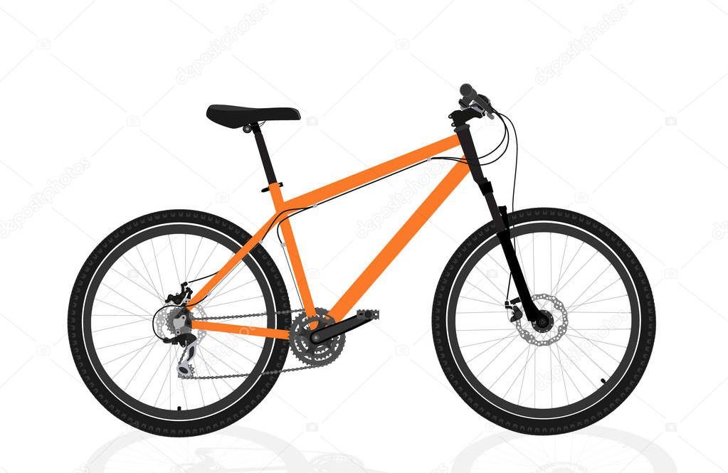 New orange bicycle