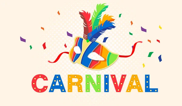 Cartão de carnaval ou banner — Vetor de Stock