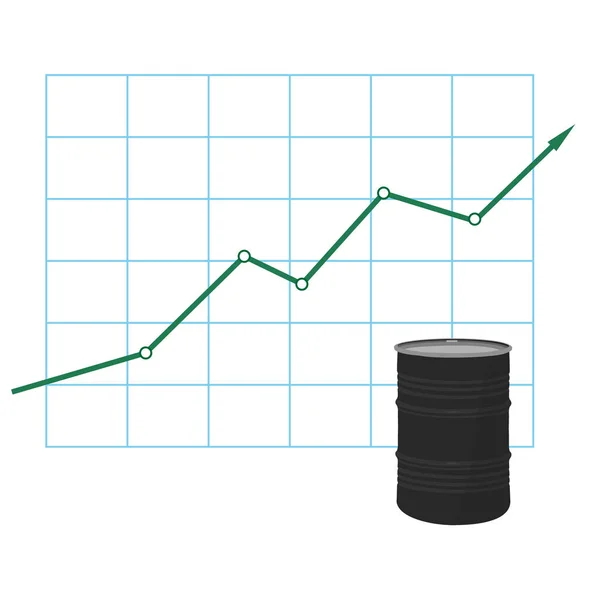 석유 산업 개념. 가격 차트 인상. — 스톡 벡터