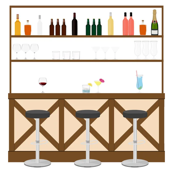 De oprichting van het drinken. Interieur van de Bar, café of bar. — Stockfoto