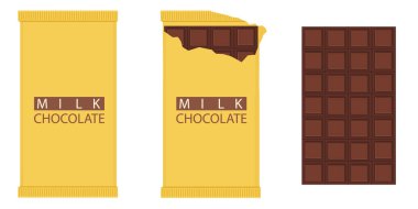 Çikolata seti. Çikolata bar ambalajı. 