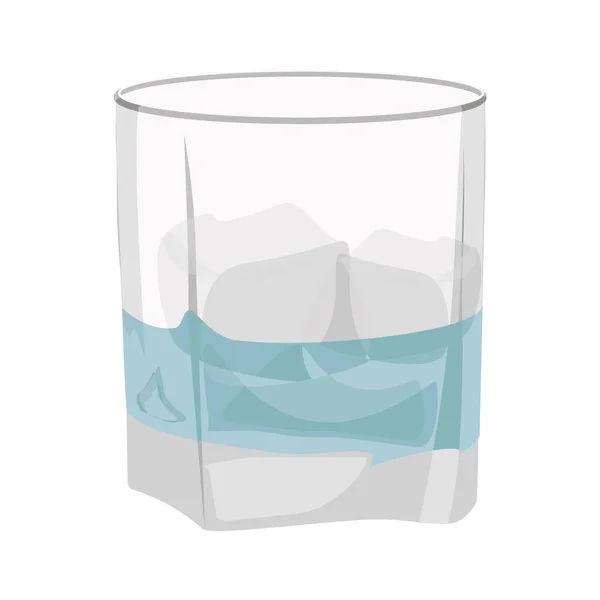 Üveg gin tónusos jég elszigetelt fehér háttér. Raszteres illusztráció — Stock Fotó