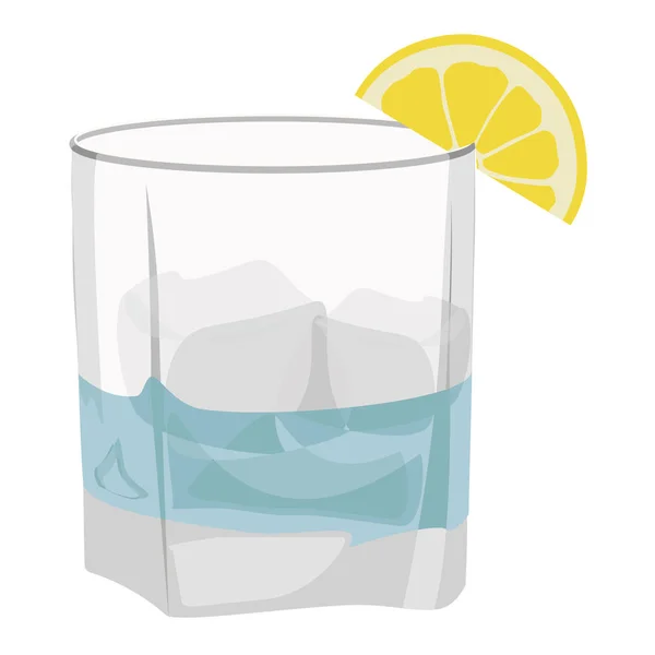 Glas Gin Tonic mit Limette und Eis isoliert auf weißem Hintergrund. Raster-Illustration — Stockfoto