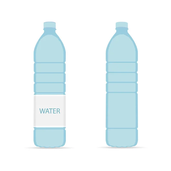 白い背景に隔離されたフラットなスタイルの水のアイコンのボトル。ラスターイラスト — ストック写真