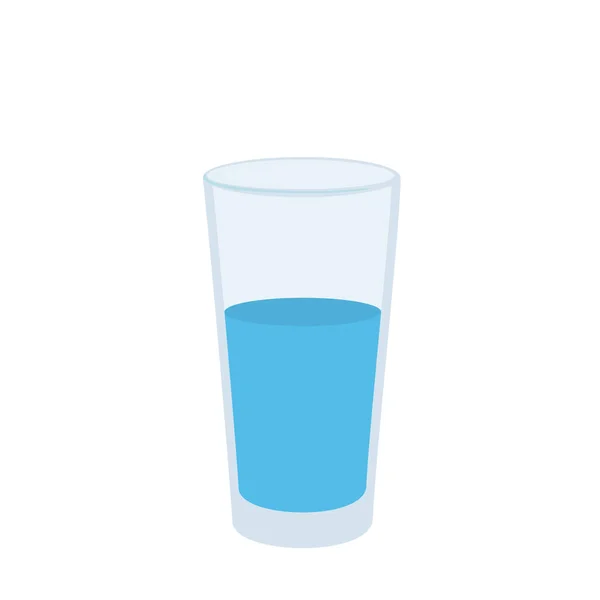 Icona in vetro acqua in stile piatto. Soda vetro raster illustrazione su sfondo bianco isolato . — Foto Stock