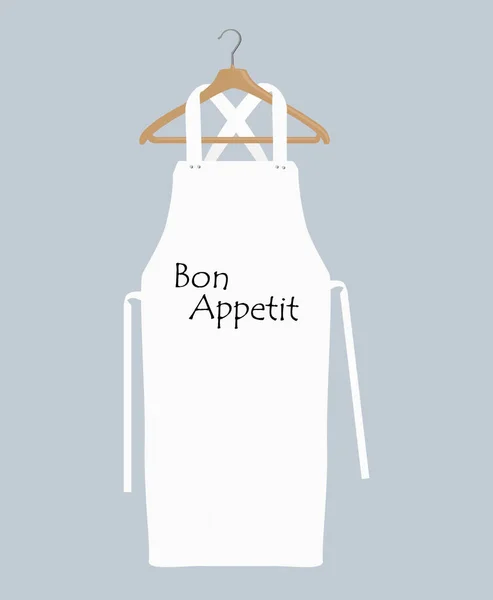 Witte keukenschort op hanger. Kok uniform voor het koken raster sjabloon. — Stockfoto