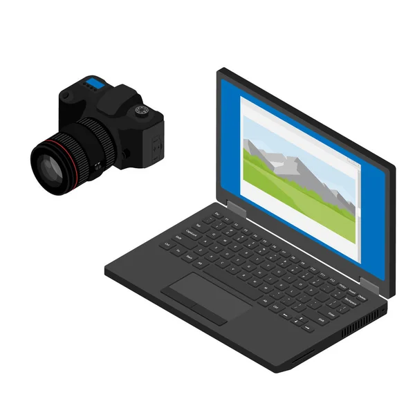 Komputer laptop izometryczny — Zdjęcie stockowe