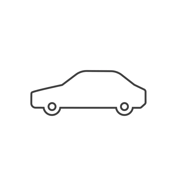 Dunne lijn auto pictogram geïsoleerd op een witte achtergrond. raster — Stockfoto