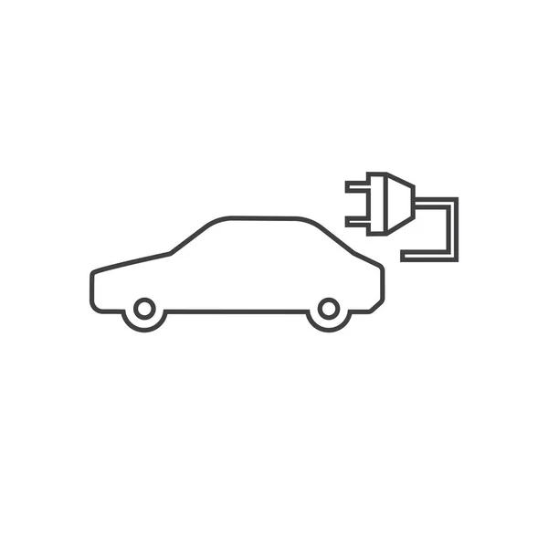 Icône de voiture électrique isolé sur fond blanc. Ligne mince. illustration raster — Photo