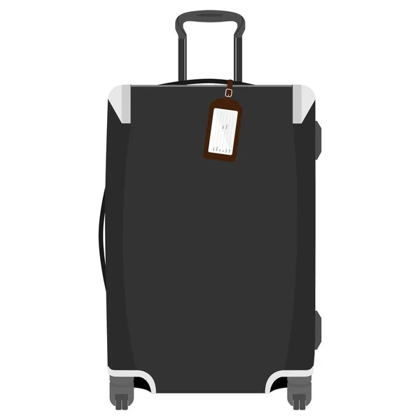 Ilustración rasterizada de la maleta de plástico de viaje de policarbonato grande realista con ruedas aisladas sobre fondo blanco — Foto de Stock