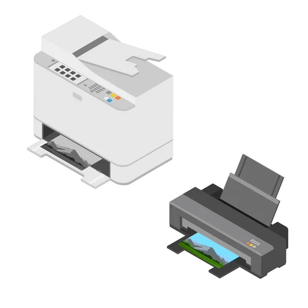 Realistická izometrická tiskárna — Stockový vektor