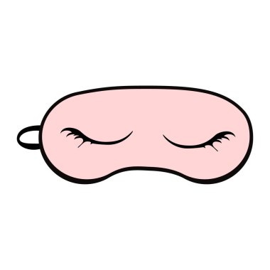 Beyaz arka planda izole edilmiş uyuyan göz maskesi